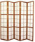 Paravent japonais Shoji en bois brun de 5 pans L220 x H175 x P2 cm -PEGANE-