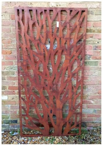 F&G Supplies 1.8m Tall 'Tree' Design Metal Rustic Steel Screen or Wall Art