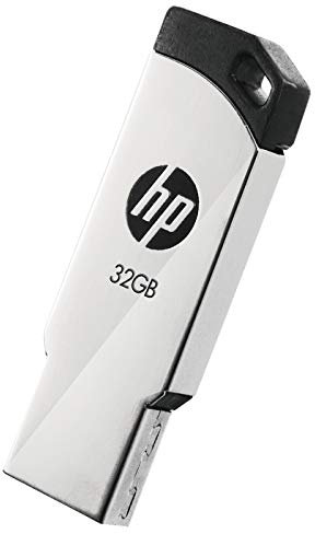 HP v236w 32GB USB 2.0 Flash Drive, Compact Slim Metallic Design