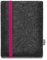 stilbag e-Reader Tasche Leon für Amazon Kindle Paperwhite (7. Generation) | Wollfilz anthrazit - Gummiband pink | Schutzhülle Made in Germany