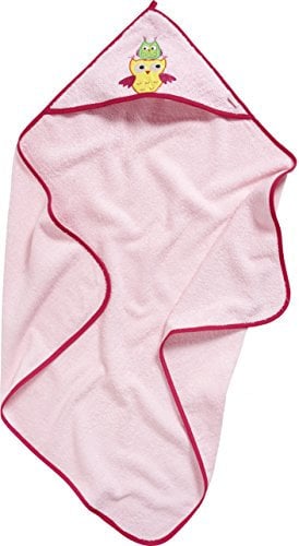Playshoes Mädchen Playshoes Baby Frottee Kapuzentuch Eule 340039, 14 - Rosa, 100x100cm