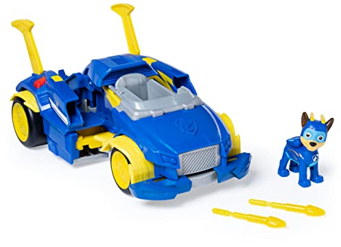 PAW PATROL Mighty Pups Super Paws - Chases verwandlungsfähiges Powered Up Fahrzeug mit Figur