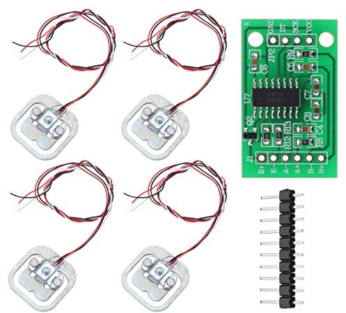 YOUMILE 4er Pack DIY 110lbs 50KG Halbbrücken Wägezelle Gewicht Dehnungssensor Widerstand + HX711 AD Modul