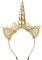Ototon Serre-tête Licorne avec Dentelle Bowknot Oreilles de chat Bandeau Cheveux Fantaisie Décoration Pour Enfant Cadeau Fête Halloween Party (Or)