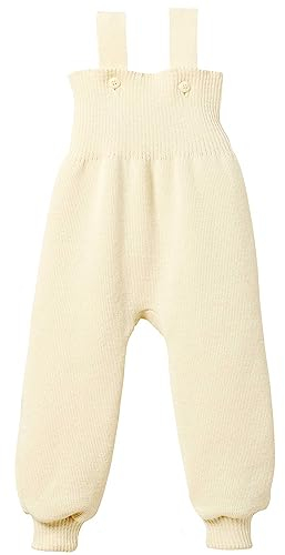 disana Strick-TRÄGERHOSE Neugeborene & Kleinkind – 100% Bio-Merino – atmungsaktiv, warm Unisex Gr. 50 – 104 - nachhaltig & fair – mit hohem Bund - Made in Germany | Natur Gr. 86-92