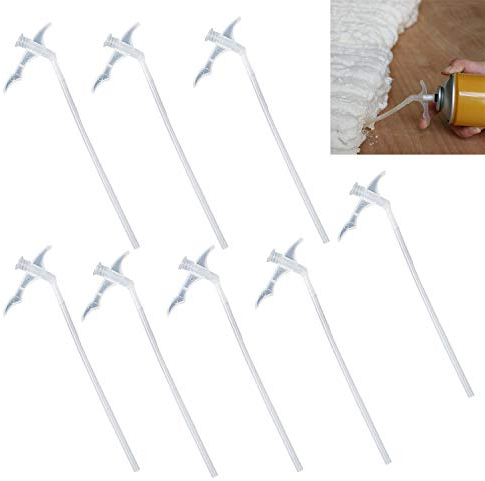 Zaky 8 pièces Mousse de remplissage à forte expansion Buse de Tubes de remplacement de tuyau de pulvérisation de mousse d'assemblage(clair)