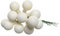 Weihnachtskugeln am Draht Glas 2cm x 12 Stück Spiegelbeeren Mini Ivory Elfenbein wollweiß Creme matt