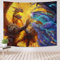 MAMINA Galaxie-Wandteppich, Drachen-Motiv, cooler schwarzer Drachen-Wandteppich, mysteriöser Weltraum-Tapisserie, magische Sterne, Wandbehang für Wohnzimmer, Schlafzimmer, Schlafsaal, B 59 × H 51