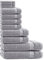 Class Home Collection 12 TLG Frottee Handtücher Set | Gästetuch | Handtuch | Duschtuch | Waschhandschuh | Silber