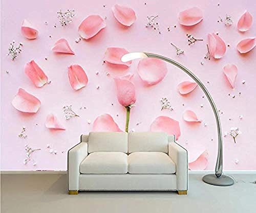 Fondos de pantalla de pétalos de rosa Pared Pintado Papel tapiz 3D Decoración dormitorio Fotomural de estar sala sofá mural-430cm×300cm