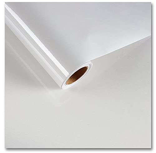 CRE8TIVE White Glitter Wallpaper Stick and Peel 24x354 Large Size Glossy White Contact Paper Self Adhesive Removable Sparkle Vinyl Paper Waterproof for Bedroom Bathroom Kitchen Countertop Cabinet