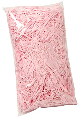 JINZOFLY Déchiquetage de papier raphia, 100 g de papier déchiqueté pour la Saint-Valentin, boîte cadeau, papier froissé pour emballage cadeau et remplissage de panier (rose clair)