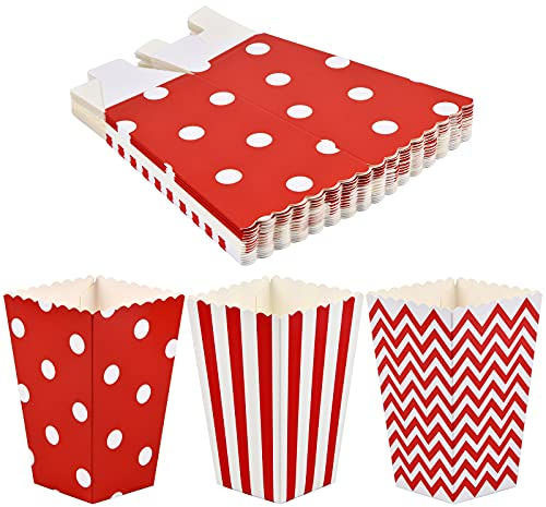 15PCS Caja de Fiesta de Palomitas Contenedor de Dulces Rojas para Noches de Cine Los Bocados del Partido, Cumpleaños Los Dulces, Las Palomitas y Los Regalos