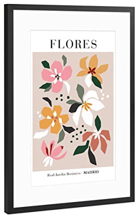 artboxONE Poster mit Rahmen Schwarz (Metallic) 60x40 cm Flores von Sisi and SEB - gerahmtes Poster