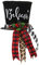 Anntool Weihnachtsbaum Topper Hut, Weihnachten Nussknacker Soldat Topper Hut für Weihnachtsbaum Dekoration, schwarzer Samt Bowler Derby Hut mit langem Plaid Band Ornament für Zuhause Urlaub Dekoration