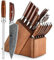 XINZUO Damaskus Küchenmesser Set 15er mit Akazienholz Messerblock, 67 Schichten Damaststahl Scharf profi Kochmesser Set -Multifunktionale Küchenschere und Wetzstahl -Rosewood Griff