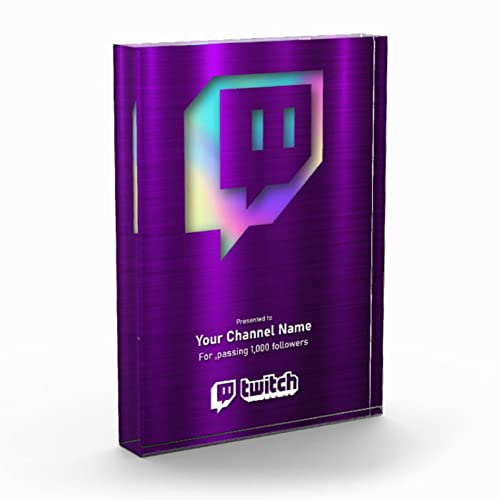 Individuell gestaltete und personalisierte Twitch Streamer Follower Milestone Award Plakette New Holographic