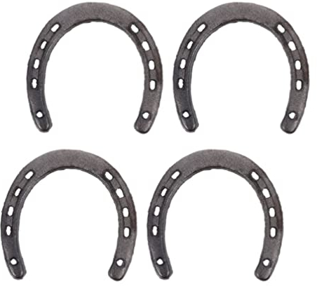 HEMOTON Hufeisen Metall Glückshufeisen Hochzeit Glücksbringer 4 Stücke Hufeisen Anhänger Eisen Hufeisen Wand Deko DIY Basteln Eisenhufeisen für Hochzeit Geburtstag Party Wanddekoration