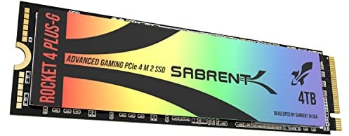 SABRENT PS5 SSD 4TB, M.2 SSD 4TB, PCIe 4.0 M.2 SSD, NVMe 4TB, Gen4 M.2 2280, Velocidades 7,300/6,900 MB/s Seq Lectura/Escritura Rocket 4 Plus-G, 5 años de garantía (SB-RKTG-4TB)