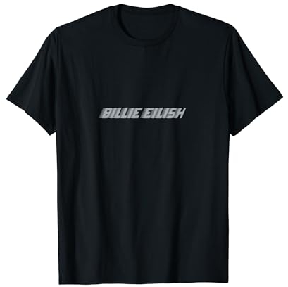 Billie Eilish Herren T-Shirt mit Racer-Logo, Schwarz, S