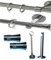 Bastone a corda con anelli Ø 20 mm per tenda Linea Easy Nichel + kit montaggio terminale diamante (fino a 250 cm., Nichel satinato)