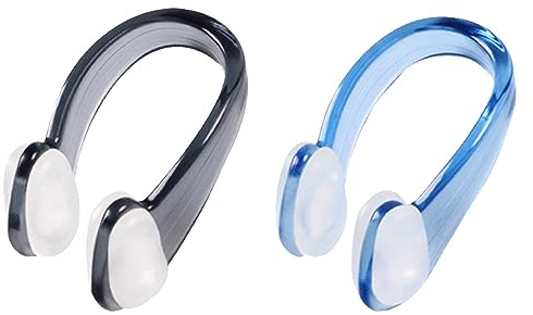 RGZD 2 PCS Tappanaso Nuoto Sincronizzato, Tappi per Naso Piscina Clip per Il Naso da Nuoto con Scatola Portaoggetti Tappa Naso Nuoto per Unisex Adulti Bambini Principianti (Nero e Blu)