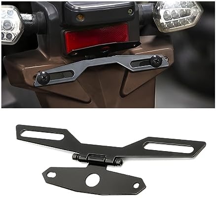 JNNJ Klappbare Kennzeichenhalter Rücklicht, Universal Motorrad Einstellbare Halterung für Kennzeichen Nummernschild, Einstellbarer Rücklichthalter für Motorrad ATV