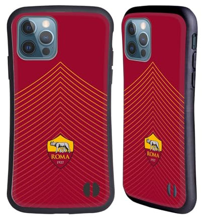 Head Case Designs Licenciado Oficialmente AS Roma Flecha Gráficos Crest Carcasa híbrida Compatible con Apple iPhone 12 / iPhone 12 Pro