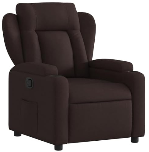 vidaXL Sillón reclinable de Tela marrón Oscuro