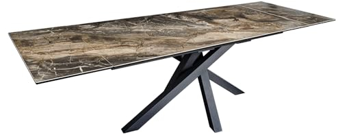 Riess Ambiente Ausziehbarer Esstisch Marvelous 180-220-260cm Taupe Keramik Made in Italy, Esszimmertisch, Küchentisch