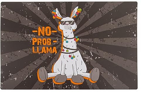 Tischset Platzset lustige Lama Platzdeckchen Malunterlage Platzmatte 4 Motive Eßunterlage (Grau)