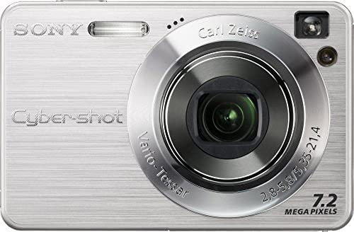 Sony Cybershot DSC-W120 Digital Camera 7.2MP with 4x Optical Zoom with Super Steady Shot Silver (Renewed)