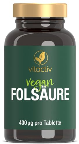 VITACTIV Folsäure - Immunsystem & Müdigkeit - Hochdosiert - 90 Tabletten | Vegan, Zuckerfrei, Aus Deutschland. Folsäure: weniger Müdigkeit. Jod: normaler Energiestoffwechsel