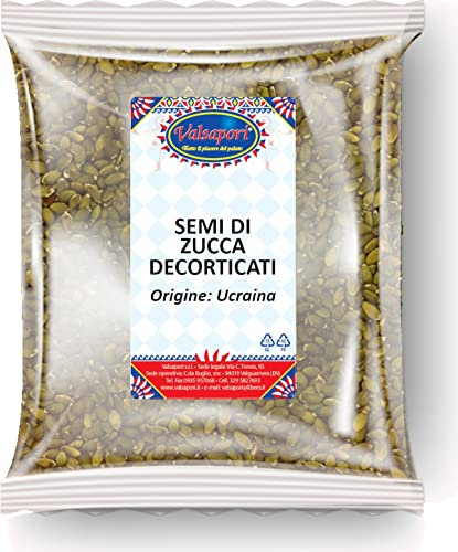 Semi di Zucca Decorticati 100% Naturali - Busta da 1000g | Sgusciati e Ricchi di Fosforo, Magnesio e Ferro per Snack Salutari