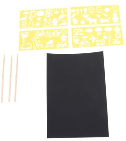MOLUCKFU Kratzpapier Für Kinder Kratzbild Satz Kratznotizen Zubehör Diy-kratzkunst Zeichenformen Malset