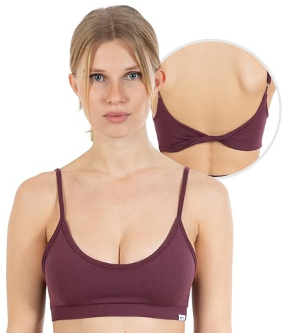 SMILODOX Sport BH Damen Layne, Seamless Crop Top mit verstellbaren Trägern, überkreuztem Rückenausschnitt, rutschfest Sport Bra, Blickdicht & atmungsaktiv, Ideal für Fitness & Yoga