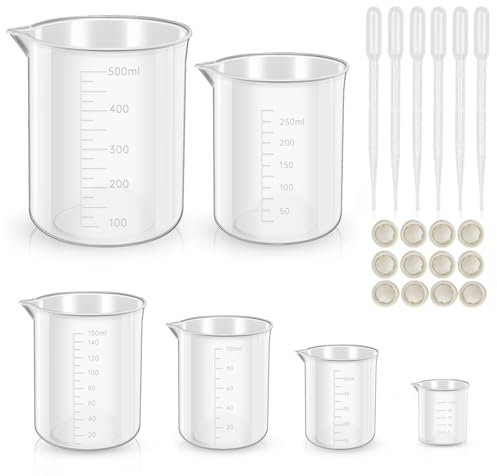 Misurino 25 ml 50 ml 100 ml 150 ml 250 ml 500 ml resistente al calore misurino in plastica con scala pipette ditali per laboratorio cucina