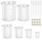 Messbecher Measuring Cups Messbecher Set 25ml 50ml 100ml 150ml 250ml 500ml hitzebeständige Messbecher Kunststoff Messbecher mit Skala Pipetten Fingerlinge für Labor Küche