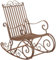 il genio online Schaukelstuhl Smilla Landhausstil Nostalgie I Klassischer Schaukelstuhl aus Eisen I Schaukelstuhl Design, Farbe (Braun)