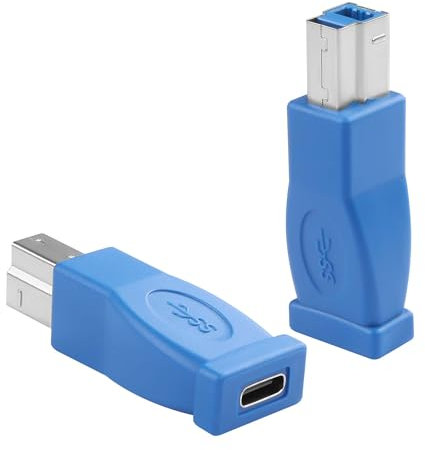 GINTOOYUN 2PCS USB 3.0 zu B Adapter USB Drucker Adapter 3.0 Mann zu B Frau kompatibel mit Druckern, Docking Station, externen harten Treibern, Scanner