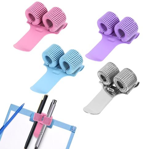GADITIEK Krankenschwester Zubehör Edelstahl Stifthalter, Nurse Accessories Clip für Kasack Pflege Zubehör für Arzt und Krankenschwester Uniform Notizbuch Halter (lila+blau+rosa+silber)
