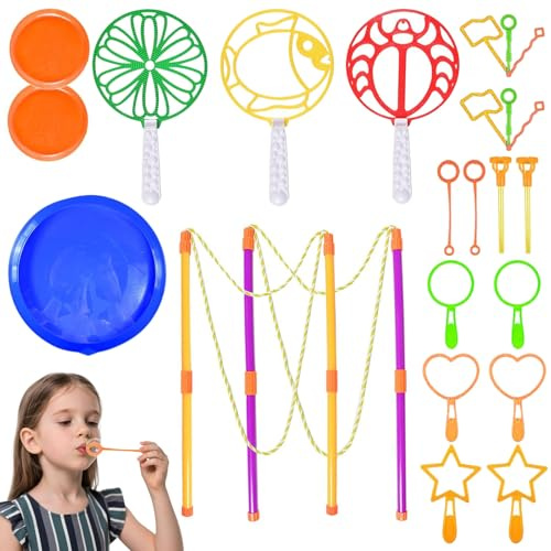 Jinfanshurich Seifenblasen-Set für Kinder, 24 Stück Seifenblasenmaschine mit Tablett für drinnen und draußen - Bubble Maker Spielzeug
