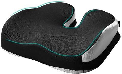 BUCOMTU Sitzkissen Orthopädisch,Ergonomisches Sitzkissen mit Memory Foam,Orthopädisches für Steißbein, Ischias & Hämorrhoiden,rutschfest,für Büro, Auto, Rollstuhl, Sofa & Gaming Stuhl (Schwarz)