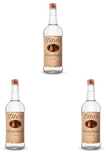 Tito's Handmade Vodka (70cl / 700ml Bottle - 40% Alcohol) - Premium Alcohol Brand, Certified Gluten-Free Spirit Distilled in Batches, Simple and Smooth with a Slightly Sweet Finish (Pack of 3)