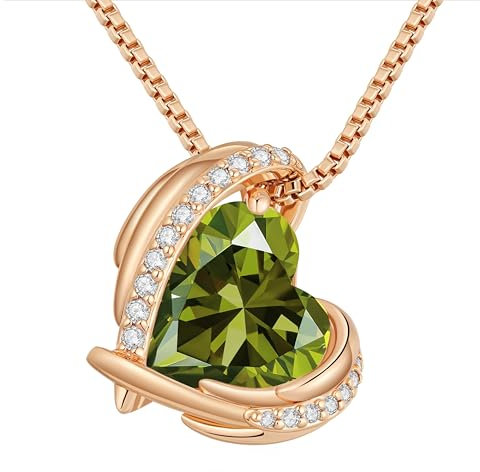 CDE Necklaces for Women Pendant Jewellery, 925 Sterling Silver Brass Plating Rose Gold Gifts for Women Her Wife Girlfriend Anniversary Birthday Mothers Day Christmas (Brass Plating Rose Gold-08-Aug)