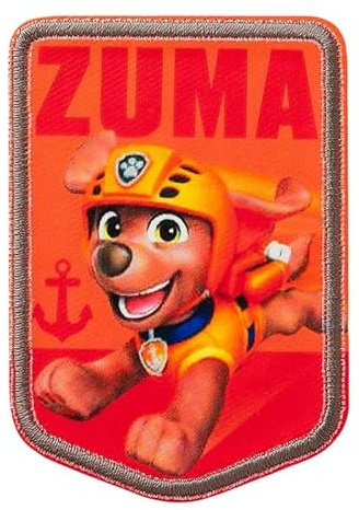 Mono-Quick Paw Patrol Zuma Aufnäher zum Aufbügeln 7,8 x 5,5 cm Bügelbild für Kinder mit Superhunde Hund Welpen Fan, Bügelpatch Patches Bügelflicken Geschenk