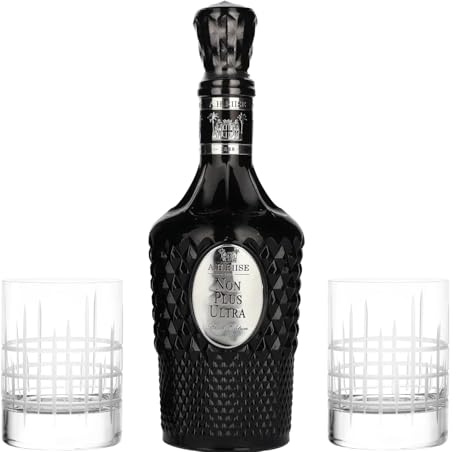 A.H. Riise Non Plus Ultra Black Edition | 42% Vol | 700ml | Edler Premium-Rum inkl. 2 hochwertigen Tumbler-Gläsern
