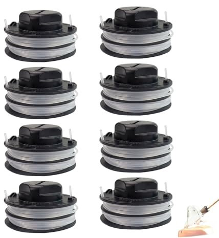 Chuancheng Lot de 8 bobines de fil de débroussailleuse C3-2 pour Stihl FSA 57 FSA 56 FSA 50 FSE 52, pré-enroulées pour remplacer les bobines de fil de débroussailleuse 4009 710 4305
