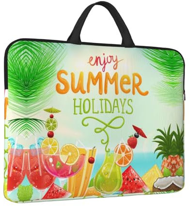 ESNAIUVCD Summer Holidays Print Protective 14 Inch Laptop Case,Laptop Sleeve with Handle Compatible,Carrying Computer Bag