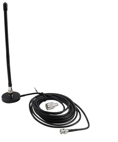 RichVibe Antenne radio CB avec base de support magnétique 300 cm RG58 connecteur mâle BNC pour communication avec véhicule
